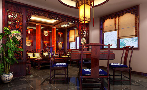 岷县古典中式风格茶楼包间设计装修效果图